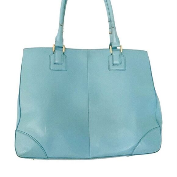 Tory Burch Robinson East West Tote - Morning Sky Blue Saffiano Leather - Large - Picture 3 of 9